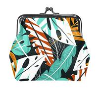 Portamonete Vintage Pouch Cambiare Borsa Portafogli Foglie Tropicali Piante Sfondo, Come nella foto, Taglia unica, Organizer per borse