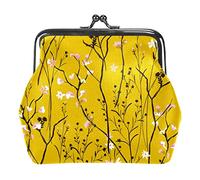 Portamonete Vintage Pouch Cambiare Borsa Portafogli Piccolo Fiore Rosa Bianco Giallo Sfondo, Come nella foto, Taglia unica, Organizer per borse