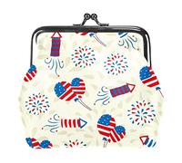 Portamonete Vintage Pouch Change Purse Portafogli Cuore America Fuochi d'artificio, Come nella foto, Taglia unica, Organizer per borse