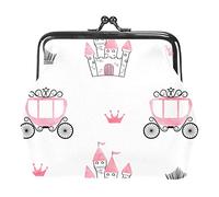 Portamonete Vintage Pouch Change Purse Portafogli Drawn Castelli Carrozza Rosa Corona, Come nella foto, Taglia unica, Organizer per borse