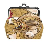 Portamonete Vintage Pouch Change Purse Portafogli Tradizionale Cinese Golden Dragon Play Ball, Come nella foto, Taglia unica, Organizer per borse