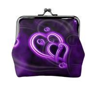 Portamonete viola con stampa di amore, portafoglio minimalista leggero per festival e concerti di musica, Nero , Taglia unica, Art Deco