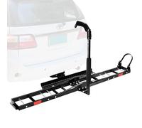 Portamoto da Gancio Traino per Rimorchio, Scooter, Moto da Cross, con Rampa di Carico e Dispositivo di Bloccaggio per Gancio Traino, Compatibile con Ricevitore da 5 Cm