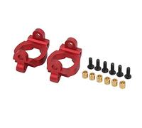 Portamozzo anteriore per auto RC, base del knuckle dello sterzo in lega di alluminio, portamozzo RC per REMO SMAX 1621, 1625, 1631, 1635, 1651, 1655, A2505, scala 1/16 con design (Rossa)