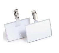 Durable Click Fold Name Badge 54 x 90 mm with Clip Transparent Pack of 25 Id