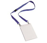 Durable Event Name Badge A6 with Dark Blue Lanyard Pack of 10 Lanyard Includ