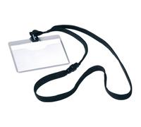 Portanomi DURABLE tasca aperta con cordoncino trasparente/nero 60x90mm conf. 10