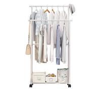 Portant à Vetement Double avec Roulettes 130x60cm PP en acier au carbone organiser de vêtements avec support pour Support à chaussures des grucce Camicie Pantaloni Giacche sottili