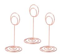 Portanumeri da Tavolo in Ferro con Base Stabile 85mm (Rose Gold) | Materiale in ferro resistente, design minimalista, per matrimoni, ufficio, esposizioni