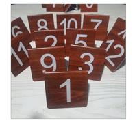 Portanumeri da tavolo, Numeri da tavolo 3D ABS a forma di V a L effetto legno 2,9 pollici diverse dimensioni(Woodgrain V-shape,45677)