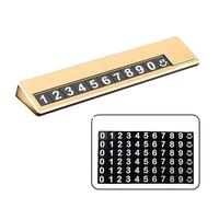 Portanumero di telefono for parcheggio auto in lega di alluminio con 6 set di numeri multicolori(Gold)