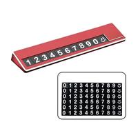 Portanumero di telefono for parcheggio auto in lega di alluminio con 6 set di numeri multicolori(Red)