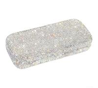 Portaocchiali Auto Brillanti 17x7.5cm Portaocchiali Auto Brillanti(White) | Design con diamanti, elegante interno auto, protegge da , 17x7.5x3.4cm, universale