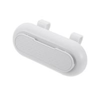 Portaocchiali da Auto Clip per Visiera, Bianco, Silicone ABS | Due Scomparti Separati, Fermagli Elastici Integrati, Coperchi Sicuri e Cerniera Ammortizzata per Uso Quotidiano