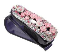 Portaocchiali Parasole Auto Strass, Clip Decorativa per Guida | Plastica e Strass, Fissaggio Semplice, Stile Brillante, per Carte e Tessere Durante gli Spostamenti