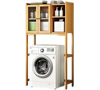 Portaoggetti Autoportante sopra L'armadietto del Water Portabiancheria in bambù con Porta Rack Organizer sopra Il Gabinetto con Ripiani Salvaspazio, A, 79cm