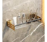 Portaoggetti da doccia da parete in acciaio inox, elegante scaffale galleggiante per asciugamani e cosmetici, 1 strato, perfetto per bagno e cucina