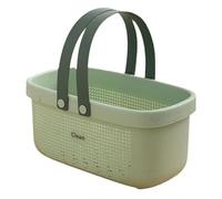 Portaoggetti da doccia portatile, portaoggetti da bagno, cestino da doccia, cestino in plastica con manico, organizer portatile per bagno, cucina, dormitorio, verde per feste