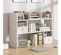 Portaoggetti Da Scrivania - Libreria Da Scrivania Da Appoggio, Mobile Sopra La Scrivania Per Dormitorio, Ripiani Organizer Da Scrivania, Organizer Da Scaffale Da Scrivania In MDF Naturale ( Color : Wa
