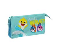 Portaoggetti Doppio Baby Shark Surfing Azzurro Bianco 22 x 12 x 3 cm