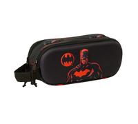 Safta Batman 3D - Astuccio doppio 3D, astuccio per bambini, ideale per bambini in età scolastica, comodo e versatile, qualità e resistenza, 21 x 6 x 8 cm, colore nero, Nero, Estándar, Casual