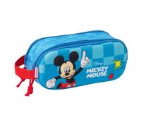safta MICKEY MOUSE 3D - Astuccio doppio 3D, astuccio per bambini, ideale per bambini in età scolastica, comodo e versatile, qualità e resistenza, 21 x 6 x 8 cm, blu, M, Casual
