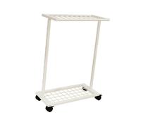 Portaoggetti for racchette da tennis for la casa, resistente e riponibile, carrello porta racchette da badminton sportivo con ruote, design a griglia inferiore(White)