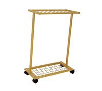 Portaoggetti for racchette da tennis for la casa, resistente e riponibile, carrello porta racchette da badminton sportivo con ruote, design a griglia inferiore(Gold)
