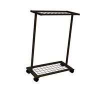 Portaoggetti for racchette da tennis for la casa, resistente e riponibile, carrello porta racchette da badminton sportivo con ruote, design a griglia inferiore(Black)