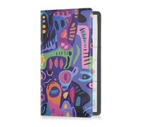 Portaoggetti in pelle astratta multicolore con motivo cartone animato, per la registrazione dell'auto e la carta di assicurazione per tenere in ordine la carta d'identità, la patente di guida, le