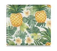 Portaoggetti in pelle con ananas tropicale dorato giallo verde foglie di palma fiore fiore per auto registrazione e assicurazione auto portaoggetti organizer per qualsiasi auto, camion, moto,