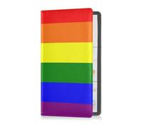 Portaoggetti in pelle di alta qualità per auto e assicurazione per uomo e donna, organizer per carte, documenti essenziali, patente di guida, documenti per veicoli con bandiera Rainbow Pride Gay Lgbt