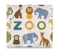 Portaoggetti in pelle di alta qualità per auto e tessere, per uomo e donna, per documenti essenziali, patente di guida, carte Zoo Animal Alphabet Art