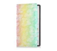 Portaoggetti in pelle per auto e assicurazione, per uomo e donna, organizer per carte, documenti essenziali, patente di guida, documenti per veicoli con cuori arcobaleno lucidi, Multi, 1 size