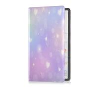Portaoggetti in pelle premium per auto per documenti essenziali, patente di guida, carte, cuori pastello, unicorni arcobaleno, San Valentino, Multi, 1 size