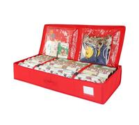 Portaoggetti per carta da regalo - 80.5x34x14 cm Organizzatore di carta da regalo per rotoli di carta da regalo Borsa portaoggetti facile da trasportare (Rosso)