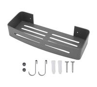 Portaoggetti Per Doccia, 5.8 x 32 cm Alluminio Organizzatori Da Bagno con 2 Ganci, Portasciugamani Da Parete Supporto Per Doccia Mensole Sospese (Grigio)