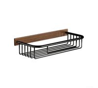 Portaoggetti per doccia Muro Carbonio Nero Compatto Portaoggetti | Acciaio al carbonio, no fori, salva spazio, angolo bagno, design nero moderno