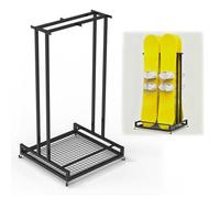 Portaoggetti per sci e snowboard, organizer mobile autoportante per garage, capannone o condominio, ideale come espositore per attrezzature da sci