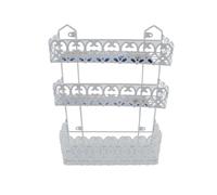PORTAOGGETTI SAPONE BAGNOSCHIUMA 3 PIANI RIPIANI APPOGGIO BAGNO DA PARETE 52526