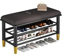 Portaoggetti, Scarpiera A 2 Livelli Beh con Sedile, Organizer per Scarpe con Cuscino per Ingresso, Ingresso, Camera da Letto, Soggiorno, Mobili D'accento, Carico Massimo 440 Libbre, D, 60x30x42cm