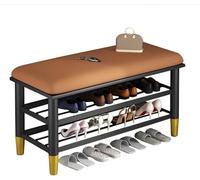 Portaoggetti, Scarpiera A 2 Livelli Beh con Sedile, Organizer per Scarpe con Cuscino per Ingresso, Ingresso, Camera da Letto, Soggiorno, Mobili D'accento, Carico Massimo 440 Libbre, C, 60x30x42cm