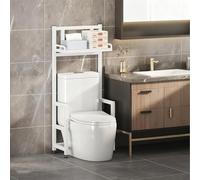 Portaoggetti Sopra Il WC, Organizer Per Il Pavimento Del Bagno Con Ripiano Regolabile E Piedini Regolabili, Mobiletto Multifunzionale Per Balconi E Lavanderie(White,1-layer)