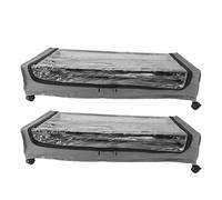Portaoggetti Sotto il Letto con Ruote, Contenitori Portaoggetti Sotto il Letto con Coperchio Rimuovi Finestra, Cassetto Portaoggetti Sotto il Letto in Metallo per Vestiti, (2PCS)