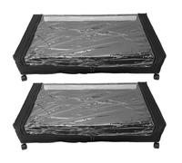 Portaoggetti Sotto il Letto con Ruote, Contenitori Portaoggetti Sotto il Letto con Coperchio Rimuovi Finestra, Cassetto Portaoggetti Sotto il Letto in Metallo per Vestiti, (2PCS)