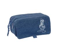 Safta DONALD DENIM - Astuccio triplo grande, astuccio per bambini, ideale per bambini in età scolastica, comodo e versatile, qualità e resistenza, 21,5 x 8 x 10 cm, colore denim, Denim, Estándar,