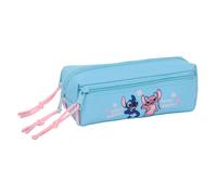 safta Stitch HAPPY - Astuccio triplo piccolo, astuccio per bambini, ideale per bambini in età scolastica, comodo e versatile, qualità e resistenza, 22 x 6 x 8,5 cm, azzurro, M, Casual