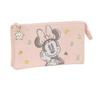 Safta Minnie Mouse Baby - Astuccio triplo, astuccio per bambini, ideale per bambini in età scolastica, comodo e versatile, qualità e resistenza, 22 x 3 x 12 cm, colore rosa chiaro, rosa chiaro,
