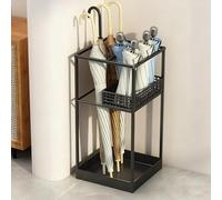 Portaombrelli commerciale, grande capacità doppio strato supporto in metallo per ingresso, ideale per case, hotel e scuole