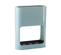 Portaombrelli con vassoio antigoccia rimovibile, in plastica, per ombrelli lunghi/corti, per interni, salvaspazio, decorazione per casa e ufficio (blu)